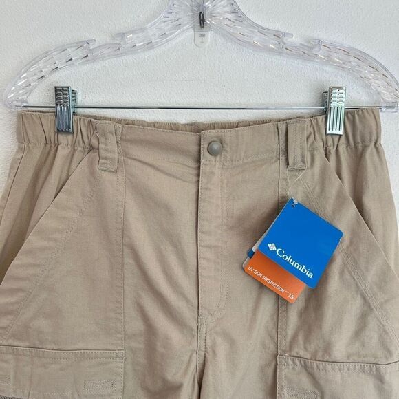 Boys Columbia Half Moon Performance Fishing Gear Shorts size XL Light Khaki Tan - Picture 4 of 16